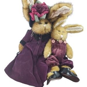 Bearington Tiffany Teabeary 14" Mother's Day Stuffed Bunny + 10" Boyds Halley?